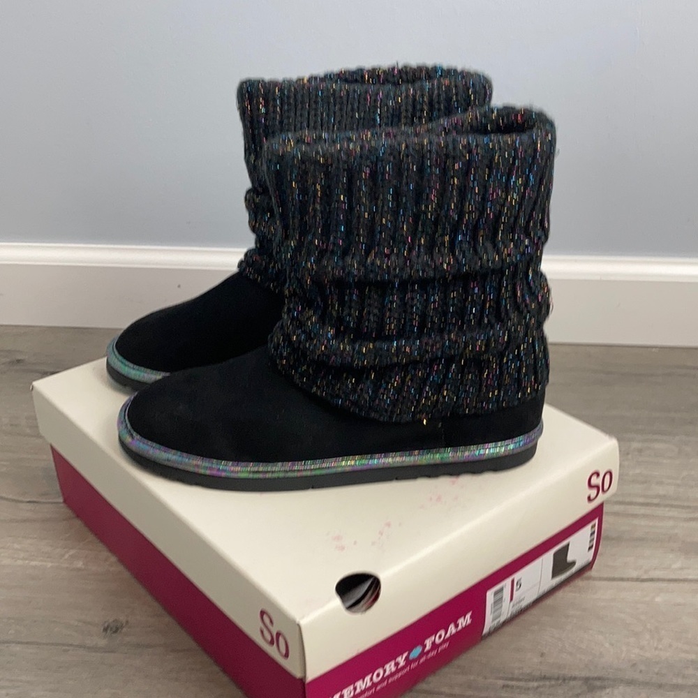 SO Mandy SLOUCH black rainbow SWEATER Boots
